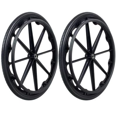 Wheelchair Rear Wheels Replacement Set of 20 Inch 22 Inch 24 Inch Chair Wheels Set of 2, Integrally Formed Rear Wheels for All Types of Wheelchairs *13/8)(24in(60cm)*13/8)