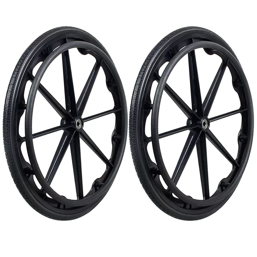 Wheelchair Rear Wheels Replacement Set of 20 Inch 22 Inch 24 Inch Chair Wheels Set of 2, Integrally Formed Rear Wheels for All Types of Wheelchairs *13/8)(24in(60cm)*13/8)