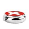 WHJYYXDE Round Pill Box 2.0x2.0x0.7 in Mini Travel Medicine Pill Organizer Box for Travel, Light to Carry Swiss Flag Printing view 3