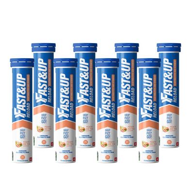Fast&Up Reload Megapack  160 Effervescent Tablets  Peach Ice Tea  Instant Electrolytes for Rapid Hydration & Energy - Added Vitamin C & B12 for Performance, Wellbeing, Travel & Recovery  Vegan