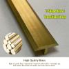 CMYUN Flat T-Shaped Brass Threshold Strip Gold, Extra Narrow Doorway Transition Strips Wood to Tile, Stair Wall Edging Trim Transition Bar, Joins Floor Gap(29x11mm(1.14x0.43 in)) view 3