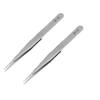 2 Pack Ultra-Fine High Precision Stainless Steel Tweezers Thick Tip Curved Head Flat Head Tweezers Straight Tweezers Electronic Repair Clips (silvery,ST-12(135mm)) view 1
