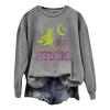 WILLBEST halloween costumes for women top blouses horror movie autumn halloween pumpkin leopard stripe leopard pumpkin printed holiday ghost pullover tops graphic novelty print plaid view 1