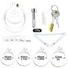 Male Flat Cage with Sounding Rod and 4 Different Size Rings, Lightweight Flat Devices for Sissy Men Disguise - HA08 (White) view 3