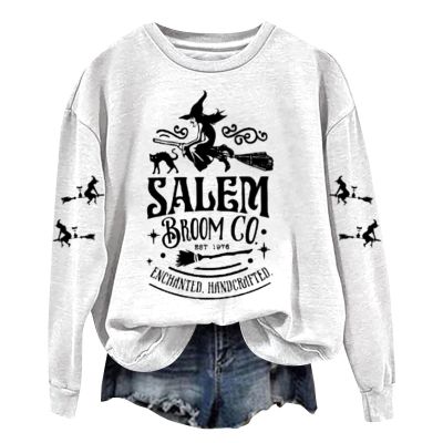 WILLBEST halloween t shirts for women halloween vintage print crewneck loose pumpkins crewneck blouse autumn pullover party vintage print womens costumes