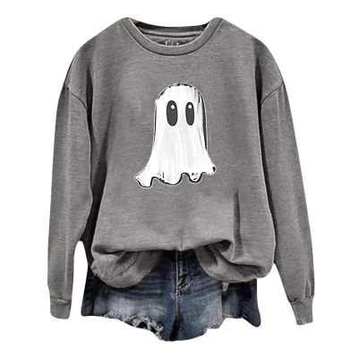 WILLBEST womens sweatshirts novelty print vintage print shirts blouses skeletons pumpkin autumn tshirts dressy casual halloween pumpkin face halloween shirt costumes