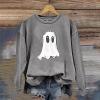WILLBEST womens sweatshirts novelty print vintage print shirts blouses skeletons pumpkin autumn tshirts dressy casual halloween pumpkin face halloween shirt costumes view 2