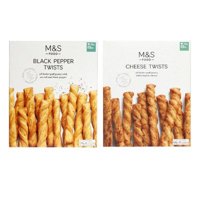 M&S Snacks Combo Pack, Black Pepper and Cheese Twists, 250g (1)