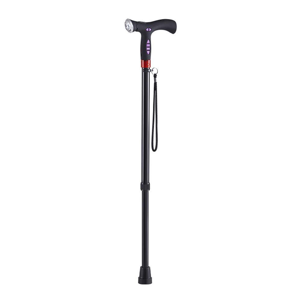 YQZQXWA Smart Cane, Adjustable Walking Stick with Lighting Alarm FM Radio Crutch Electronic for Elderly Telescopic for Stability Safety Non Skid Replaceable Rubber Tips innovate