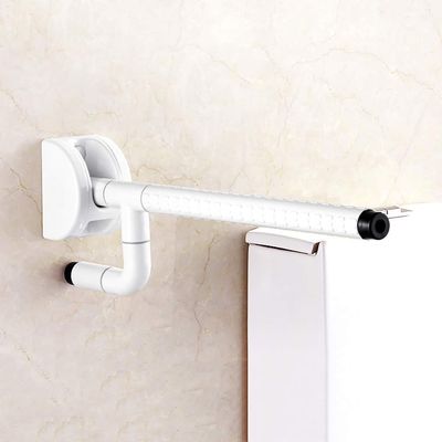 Bathroom Grab Bar Safety Support Rail Nylon Stainless Steel Anti Slip Single Arm Grab Bar White/Yellow Fold Down Support Rail Bathroom Handrail for Elderly and Disabled Toilet Safety Handle