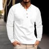 Rrongwn T-Shirt Men's Long Sleeve Lightweight Long-Sleeved Shirt Baggy Sweatshirt V-Neck Shirts Cotton Breathable Sports Shirt Quick-Drying Training Shirt Breathable Functional Shirt Comfortable Tops, view 2