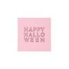 Happy Halloween Pink Cocktail Napkins by Bonjour Fte  20 Pack, 5" Folded with Spooky Cute Pink & Hot Pink Foil Accents  Premium 3-Ply, FSC-Certified Paper  Perfect for Halloween Parties view 1