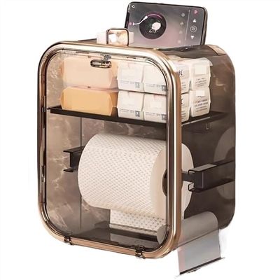 DFHS46JK Tissue Box Cover Toilet Tissue Box, Wall Mounted Toilet Paper Box, Toilet Paper Roll, Toilet Paper Storage Rack for Home Washroom In Living Room