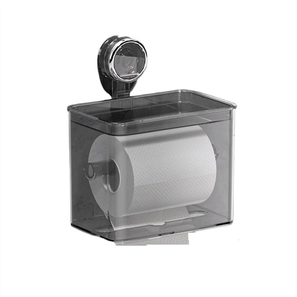 DFHS46JK Tissue Box Cover Toilet Tissue Box, Roll Paper Holder, Suction Cup Wall Mounted Toilet Paper Box, Tissue Paper Storage Rack In Living Room