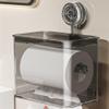 DFHS46JK Tissue Box Cover Toilet Tissue Box, Roll Paper Holder, Suction Cup Wall Mounted Toilet Paper Box, Tissue Paper Storage Rack In Living Room view 3