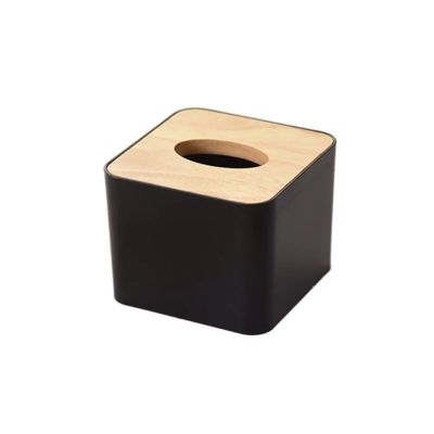 DFHS46JK Tissue Box Cover 1pc Household Tissue Box Napkin Paper Storage Box Home Organizer Tissue Box Desktop Tissue Box Holder In Living Room(Black)
