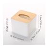 DFHS46JK Tissue Box Cover 1pc Household Tissue Box Napkin Paper Storage Box Home Organizer Tissue Box Desktop Tissue Box Holder In Living Room(Black) view 2