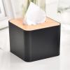 DFHS46JK Tissue Box Cover 1pc Household Tissue Box Napkin Paper Storage Box Home Organizer Tissue Box Desktop Tissue Box Holder In Living Room(Black) view 4