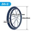 1 Pair 24 Inch Rear Wheel Replacement for Sports Wheelchair, 241 Polyurethane Inflatable Wheel, 12.7mm(1/2") Metal Bearings view 3