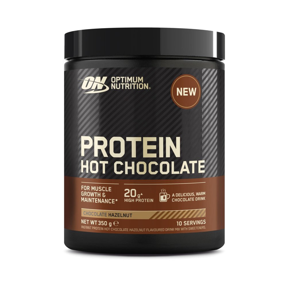 Optimum Nutrition Protein Hot Chocolate Hazelnut Powder, 20 g High Protein Per Serving, ProTherma Hydrolyzed Whey for Easy Mixing, Tasty Shake for Muscle Growth & Maintenance, 10 Servings, 350 g
