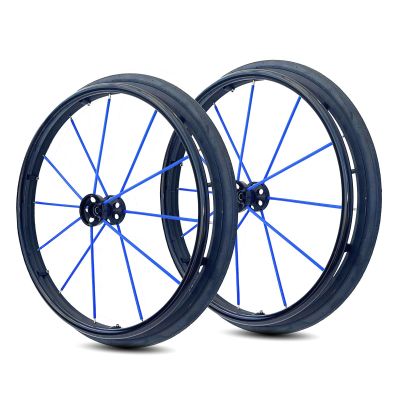2Pcs 24 Inch Inflatable Rear Wheel for Sports Wheelchair, 241(23-540) Polyurethane Inflatable Wheel, Aluminum Alloy Spoke Hub