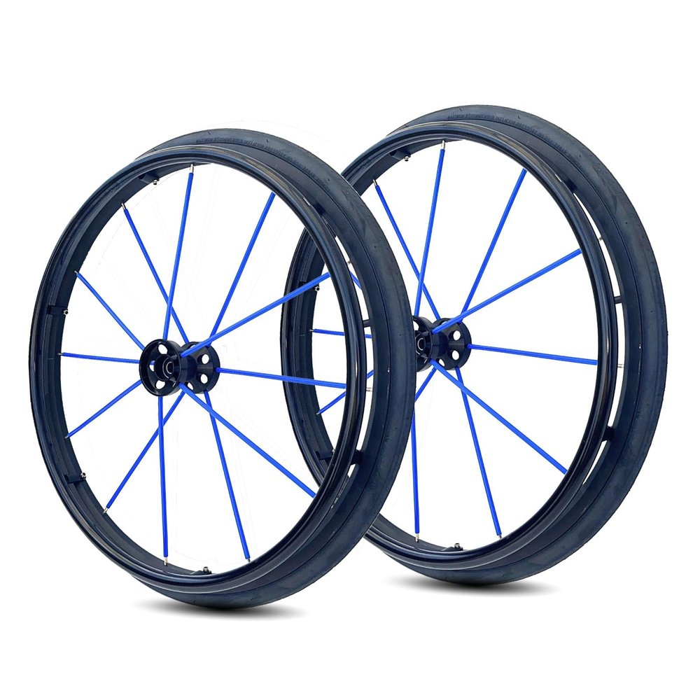 2Pcs 24 Inch Inflatable Rear Wheel for Sports Wheelchair, 241(23-540) Polyurethane Inflatable Wheel, Aluminum Alloy Spoke Hub