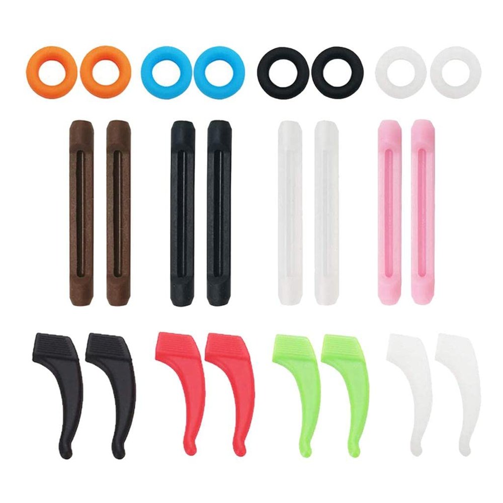 12 Pairs Children Adult Eyeglass Straps Kit - -Slip Silicone Retainers & Nose Pads - Sports & Daily Use - Universal Size - Glasses Repair Accessories - 12 Pairs