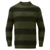 Foweknow Work Jumper Men's Striped Crew Neck Knitted Jumper Simplicity Fashionable Versatile Outdoor Jacket Bequme Warm Winter Jumper Loose Everyday Business Leisure Jumper, Green, XXL view 2
