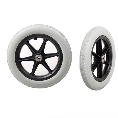 12x2 Wheelchair Rear Wheel Accessories, 12 inch PU Solid Tires, Manual Wheelchair Replacement Rear Wheels, Bearing: 1/2" (12 mm)