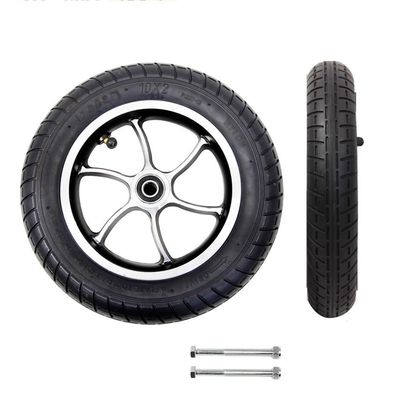10 x 2 Wheelchair Front Wheel Replacement, Front Wheel Assembly for Electric Wheelchair, Walker, 10-inch Pneumatic Caster Wheels, Aluminum Hub, 12 mm (1/2") Bearing