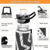 Black and White Art (53) transparent sports water bottle for diary portable working Office Travel Home view 4
