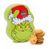 The Grinch Biscuit Tin Gift Set - Adorable Grinch Face Metal Tin with Choc Chip Shortbread Biscuits 150g Wonderful Biscuits Gift Set with Topline Card for Christmas Gifts, Stocking Fillers. view 1