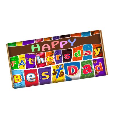 Happy Fathers Day Best Dad Chocolate Bar Wrapper Novelty Gift Present For Father Daddy CH-92004 (without chocolate bar (wrapper only))