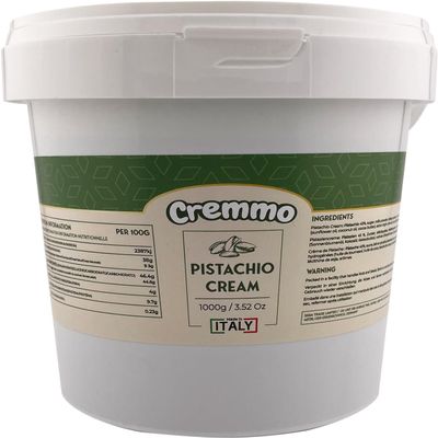 Cremmo Pistachio Cream Spread 1000g Bucket, Authantic Fluid and Smooth of Sicily/Italy
