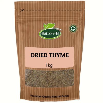 Dried Thyme 1kg by Hatton Hill | Aromatic Herb for Cooking, Perfect for Meats, Vegetables, and Mediterranean Dishes