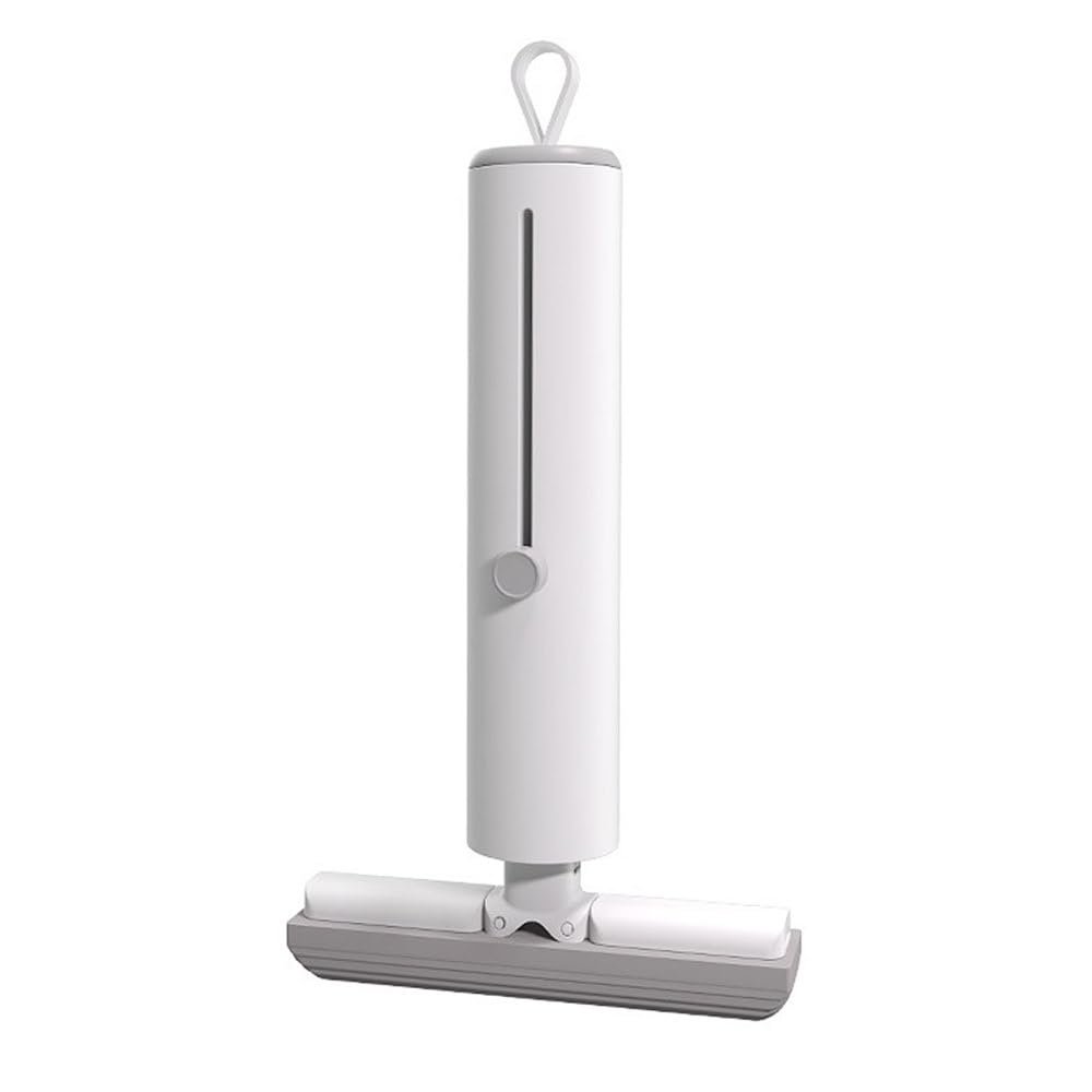 MiOYOOW Mini Mop, Flexible Rotating Portable Desk Mop, Wet & Dry Use, White, Cotton Head, Hard Floor & Tile, 20x15x3cm