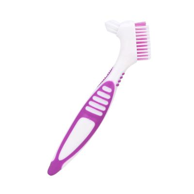 Double Sided Toothbrush, Denture Cleaning Brush, Effective Purple Ergonomic for Traveling Home