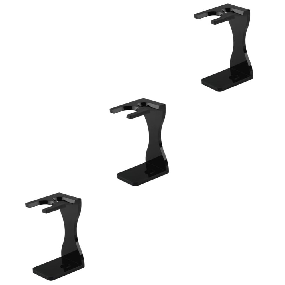 Healeved 3pcs Shaving Brush Stand Beard Brush Holder Acrylic Razor Holder Desktop Razor Stand for Men's Bathroom