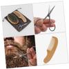 Healeved 3 Sets Beard Shaving Beard Scissors Comb Brush Tool Kit Grooming Kit for Men view 2