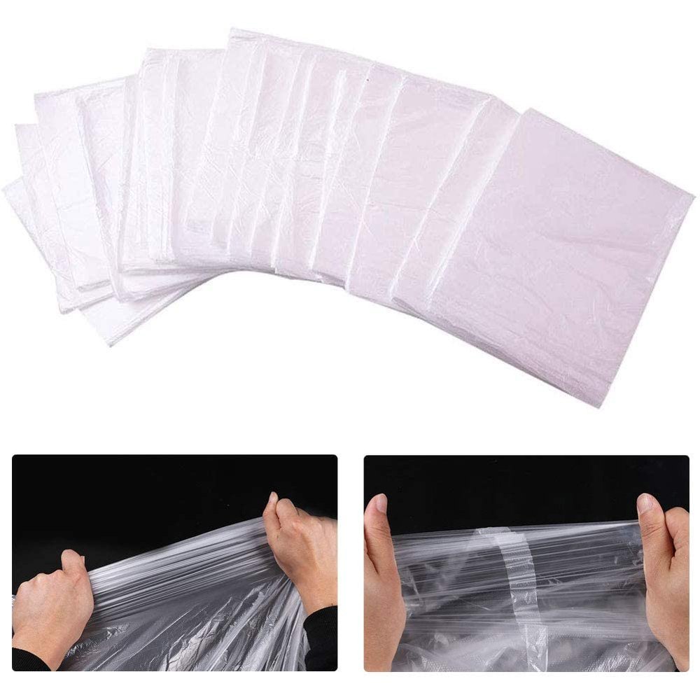 Portable Sauna Blanket, Plastic Disposable 50-pieces Body Wrap Film 82.6(L)43.3(W) Inches Sauna Blanket Liners with Open Side Openings Far Infrared Sauna Blanket Accessories for Use in Saunas