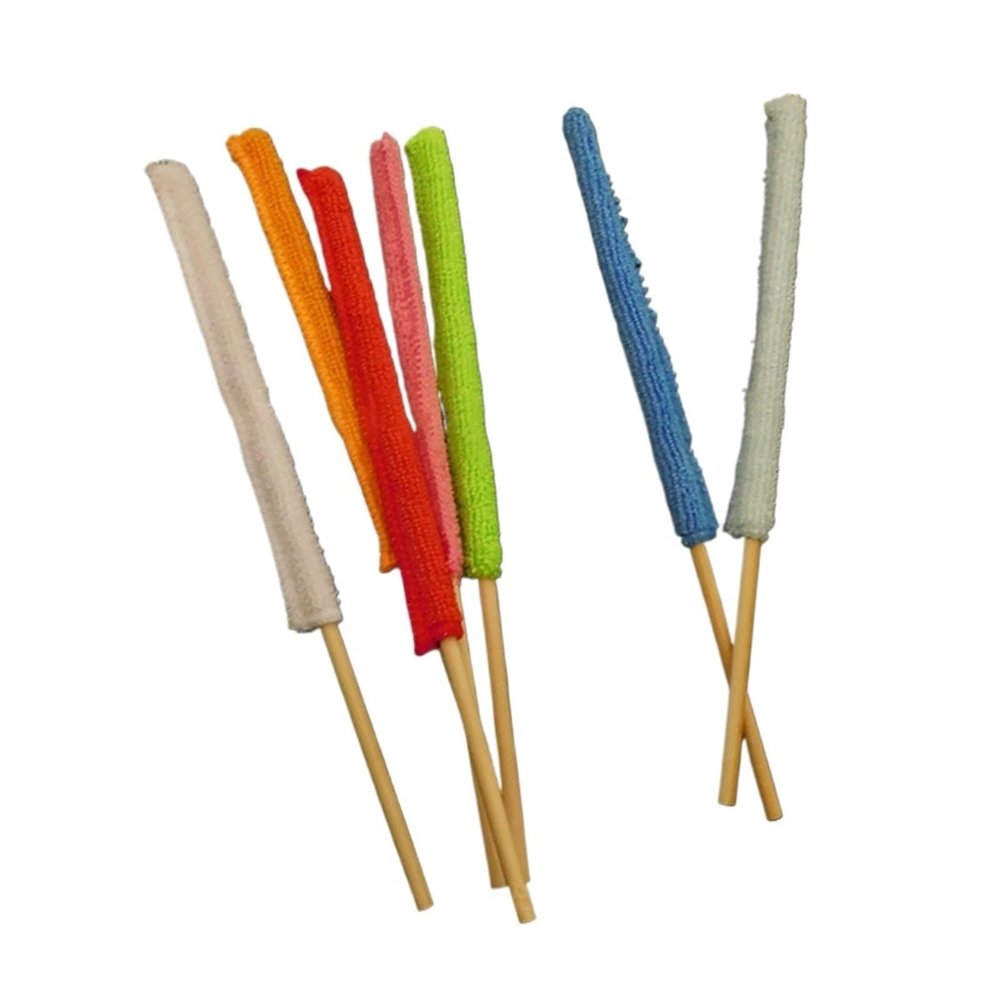12pcs Non Scratch Home Window Cups Bottles Microfiber Duster Stick Car Vents Crevice Cleaning Long Durable Brush