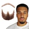 Fake Mustache Face Beard for Adults Realistic Makeup Costume Lace Man Beards Brown Beauty tools view 2