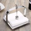 DFHS46JK Tissue Box Cover Stainless Steel Napkin Holder Countertop Napkin Holder Paper Towel Holder Decorative Tissue Holder Stand - 13.5x13.5cm In Living Room view 3
