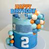Balls Cake Toppers Blue Orange Birthday Cake Decorations for Baby Shower Birthday Cake Decorating (blue dog) view 4