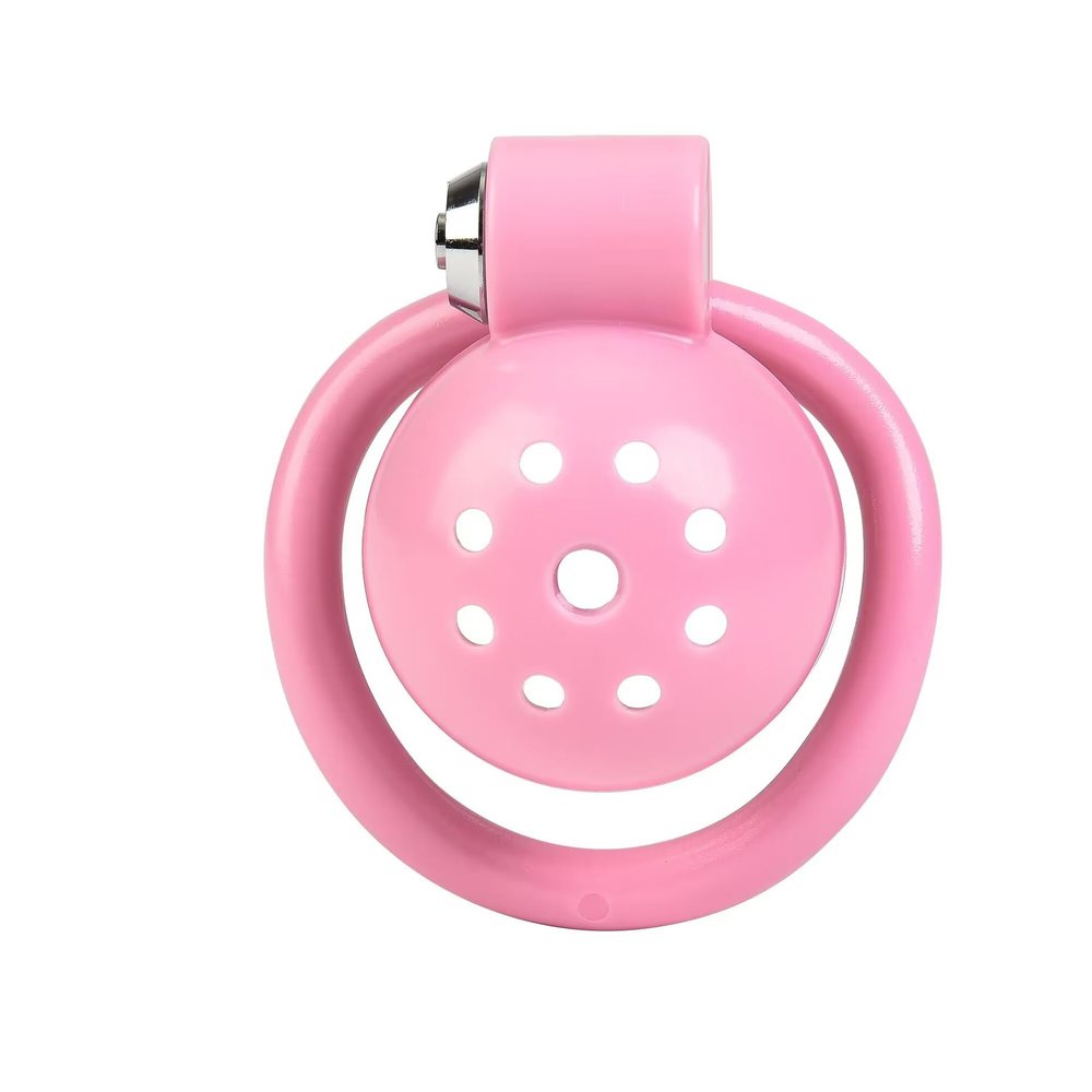 Men's Flat Pink Ventilated and Breathable Protective cage, Locking Protection Device