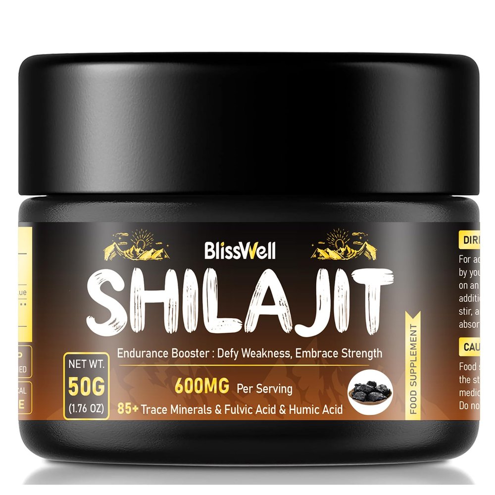 Shilajit Resin Pure Himalayan Shilajit, Shilajit with Fulvic Acid & 85+ Trace Minerals, Energy Strength Immunity Support, No Heavy Metals, 100% Vegan, 50g