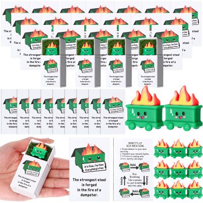 Wonderjune 24 Sets Resin Emotional Dumpster Support Gifts Bulk Volunteer Appreciation Thank You Dumpster Trash Shape with Fire Office Inspirational Gifts for Staff Teacher Coworker Nurse Volunteer