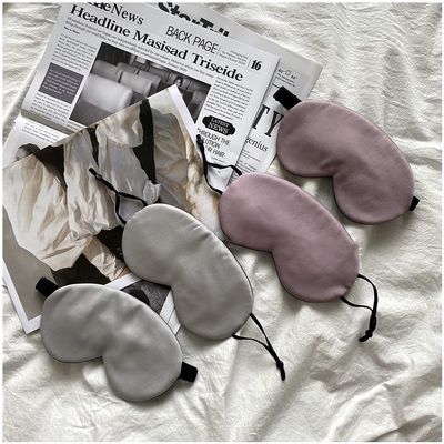 Blackout Sleep Masks Silk Sleep Mask Simple Fashion Adjustable Relax Shading Eye(Gray)