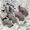 Blackout Sleep Masks Silk Sleep Mask Simple Fashion Adjustable Relax Shading Eye(Gray) view 1