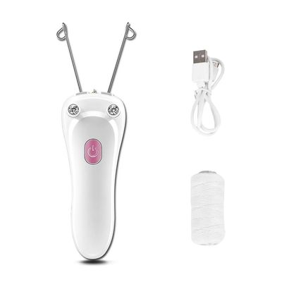 Electric Face Eyebrow Threading Epilator USB Rechargeable Electric Hair Removal Device Threading Hair Removal Machine Cotton Thread Face Epilator Cordless for Women Girls Ladies Gold
